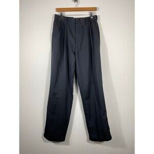 Haggar Men’s Dress Pants 36x32 No-Iron Pleated Front Black